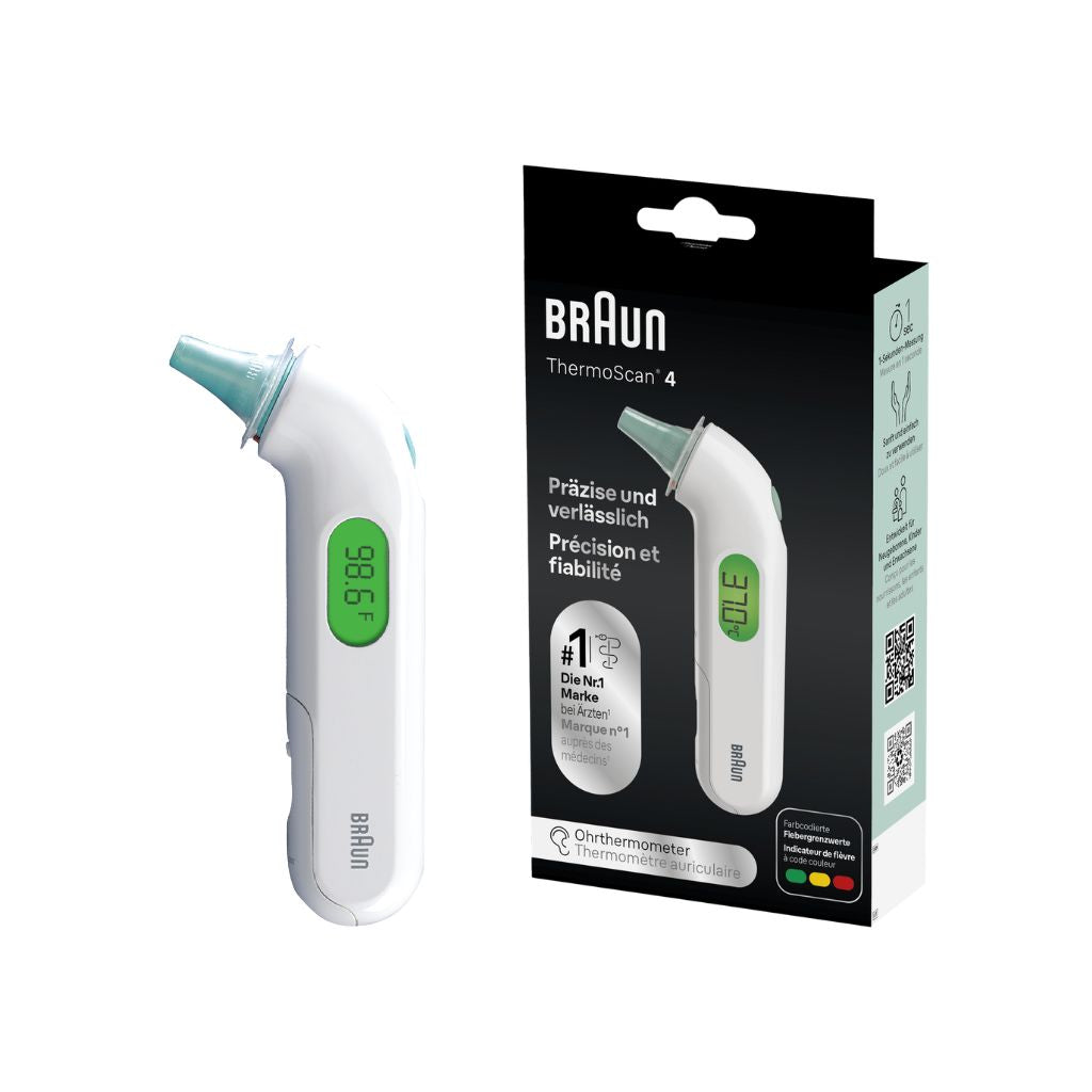 Braun Thermomètre médical numérique ThermoScan 4 White