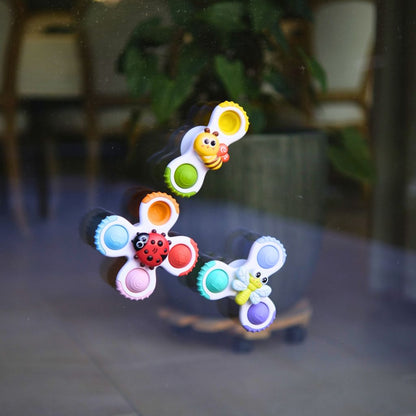 BoJungle Activiteitenspeeltje Sticky Spinner Toys Buddies Veelkleurig – 3 stuks