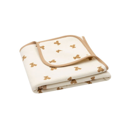 Jollein Deken Wieg Mini Teddy Bear Little Waffle Beige