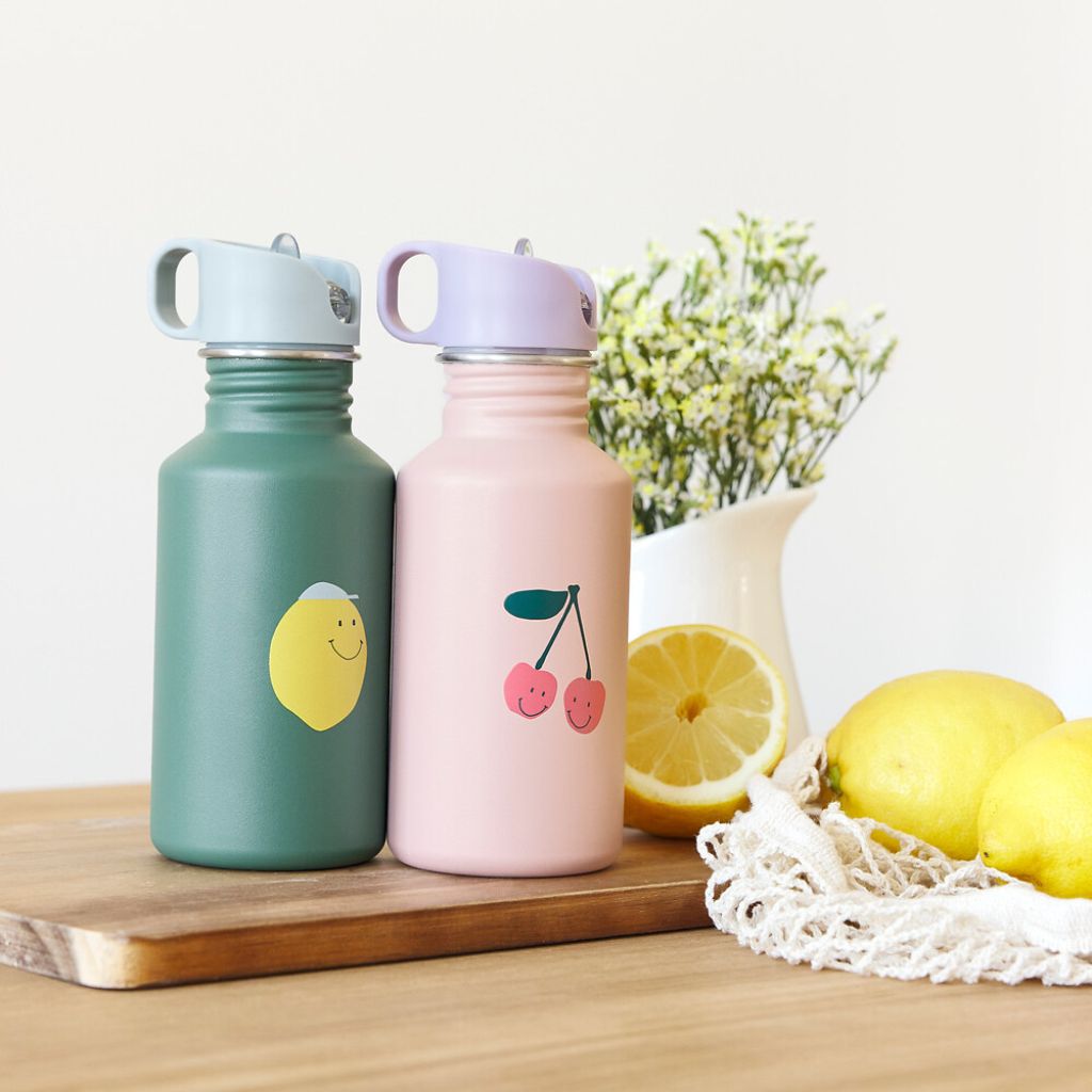 Lässig Gourde Stainless Steel Happy Fruits Cherry Pink 500 ml