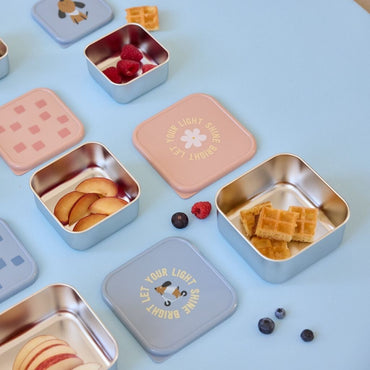 Lässig Boîte à Snacks  Pattern Party Blue – 3 Pièces