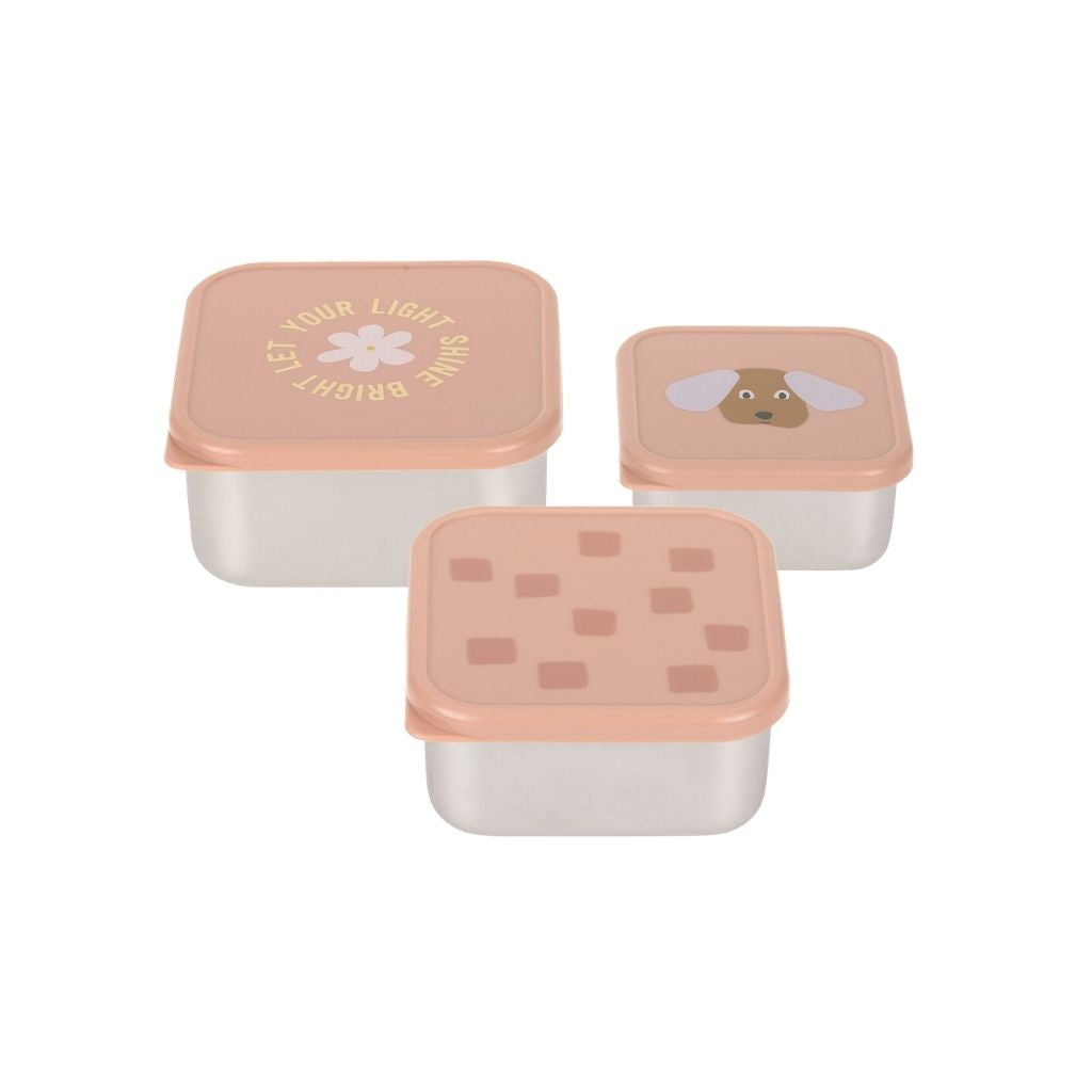 Lässig Boîte à Snacks Pattern Party Rose – 3 Pièces