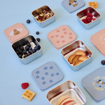 Lässig Boîte à Snacks Pattern Party Rose – 3 Pièces