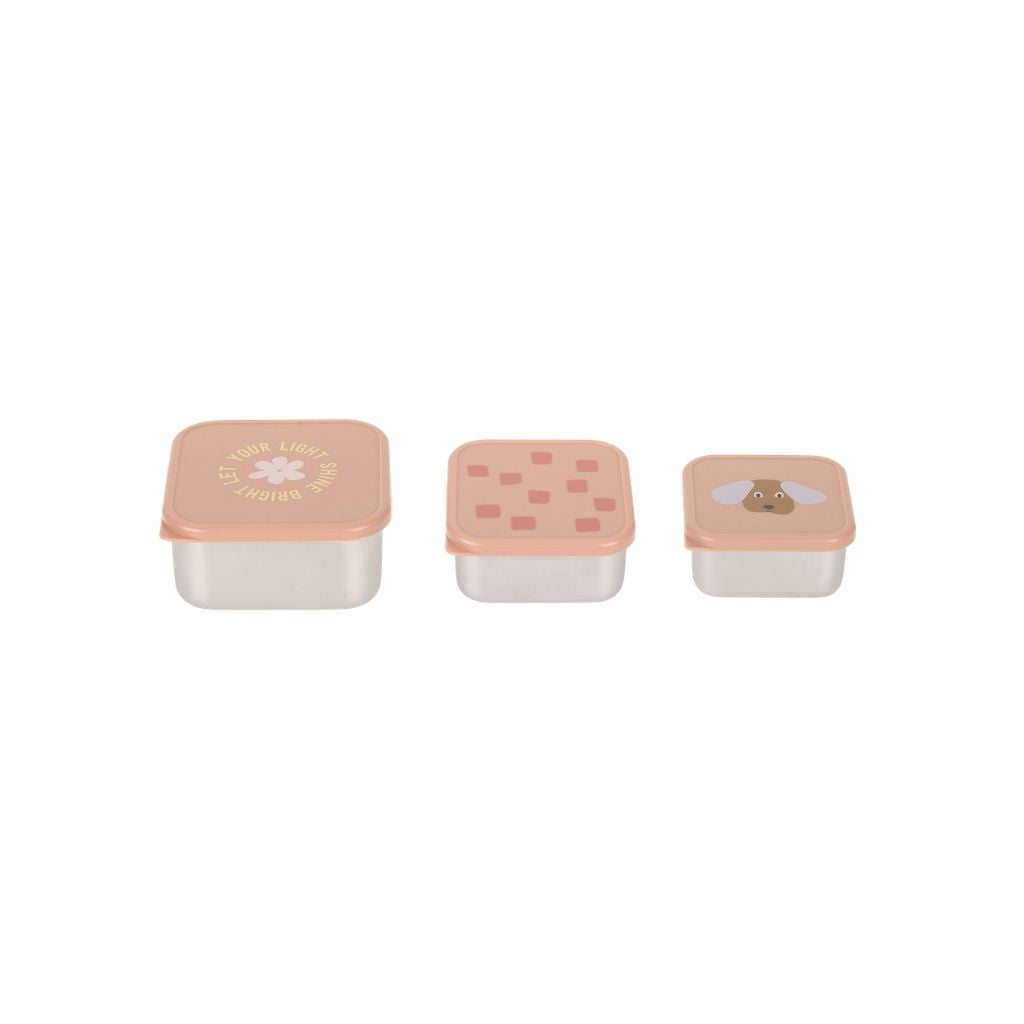 Lässig Boîte à Snacks Pattern Party Rose – 3 Pièces