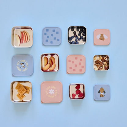 Lässig Boîte à Snacks Pattern Party Rose – 3 Pièces