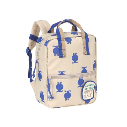 Lässig Sac à Dos Mini Square Happy Trails Frog Beige / Blue