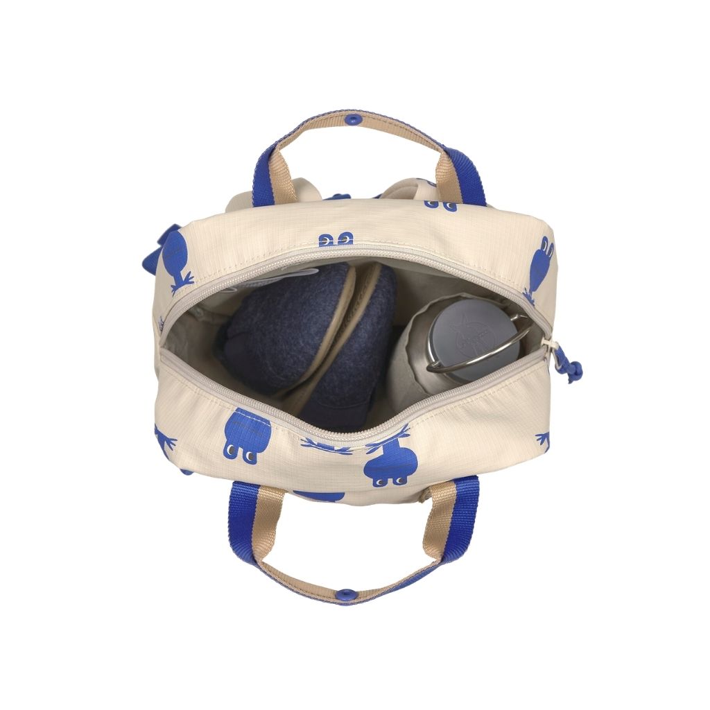 Lässig Sac à Dos Mini Square Happy Trails Frog Beige / Blue