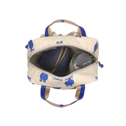Lässig Sac à Dos Mini Square Happy Trails Frog Beige / Blue