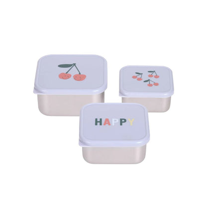 Lässig Brooddoos Stainless Steel Happy Fruits Cherry