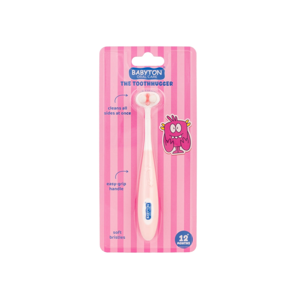Babyton Brosse à dents pour bébé Toothhugger Rose Pinky