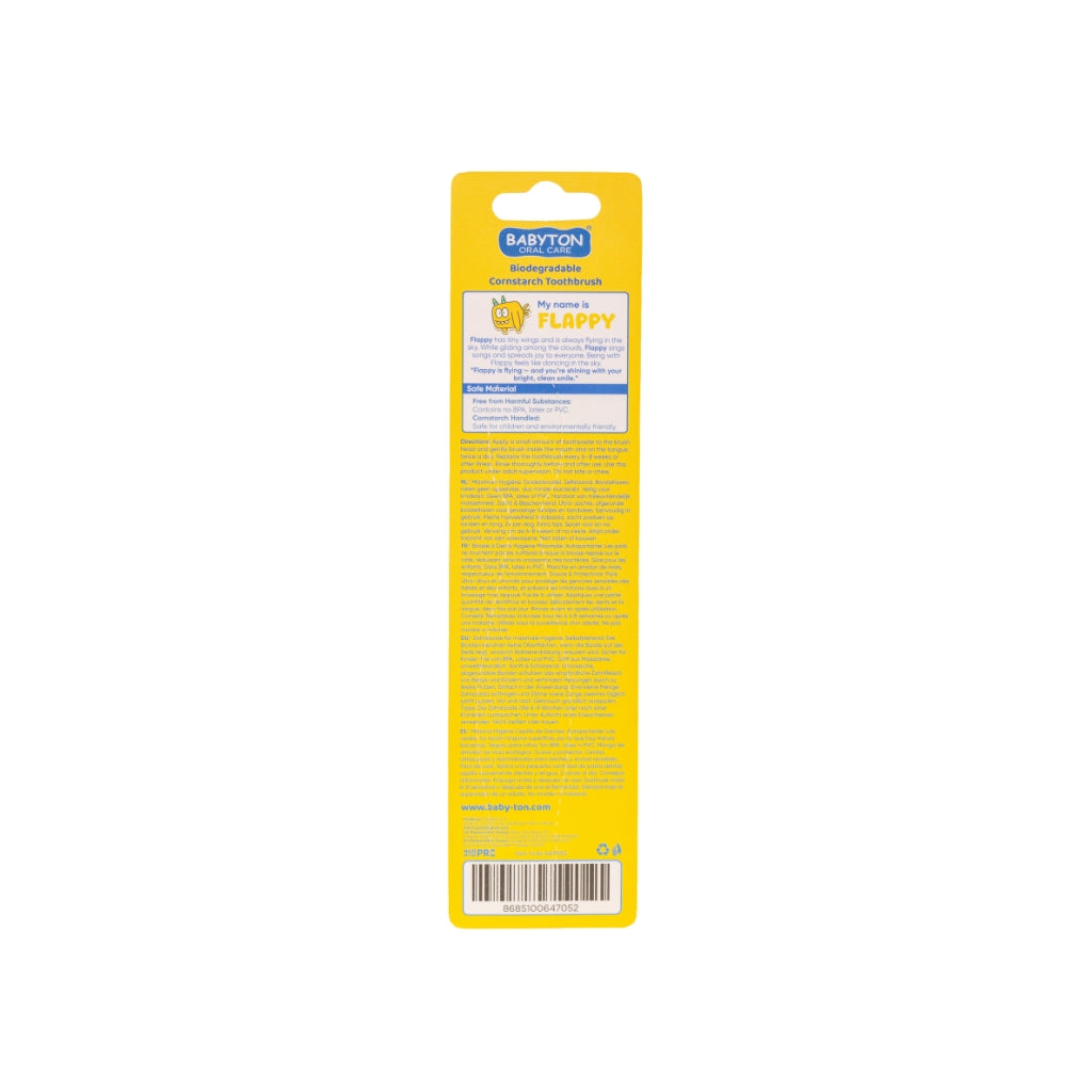 Babyton Brosse à dents Bio Jaune Flappy