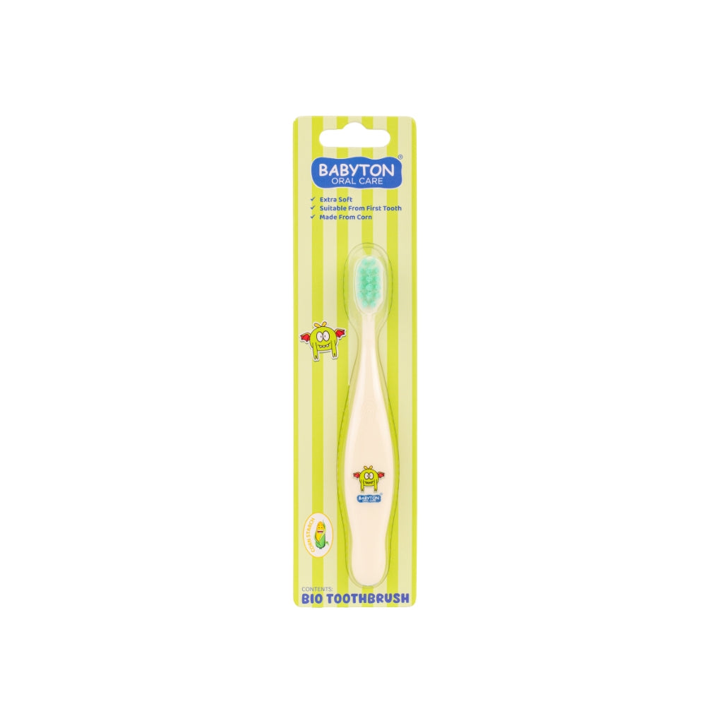 Babyton Brosse à dents Bio verte Griny