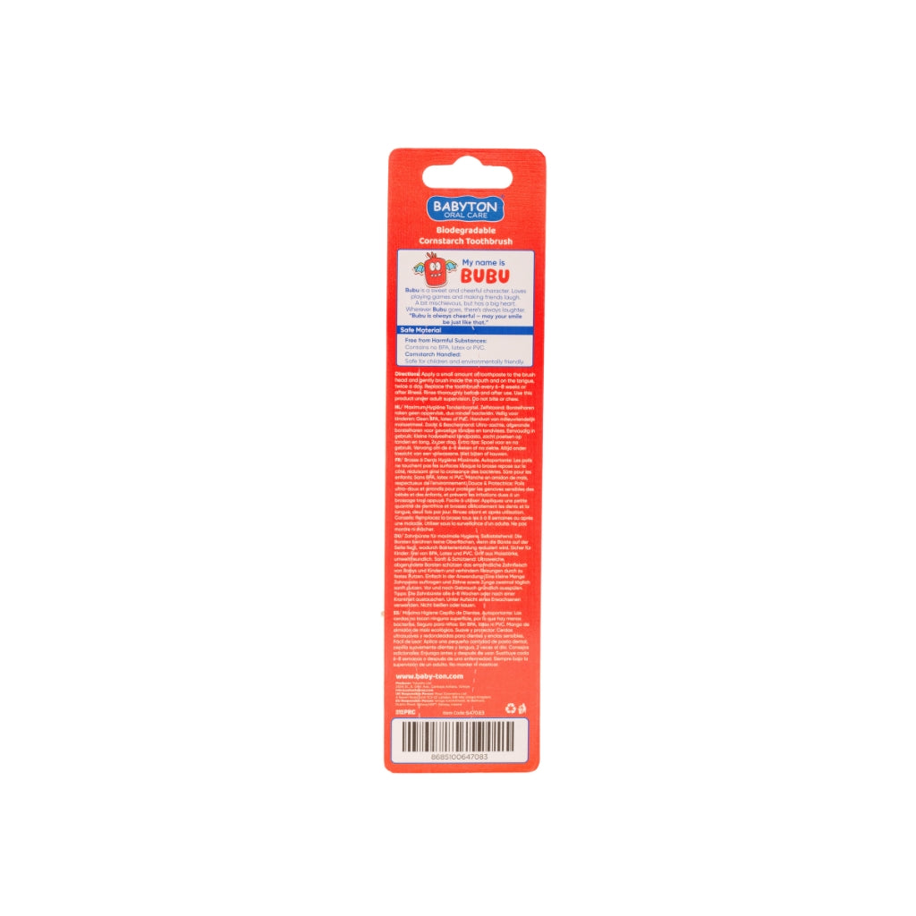 Babyton Brosse à dents Bio Rouge Bubu
