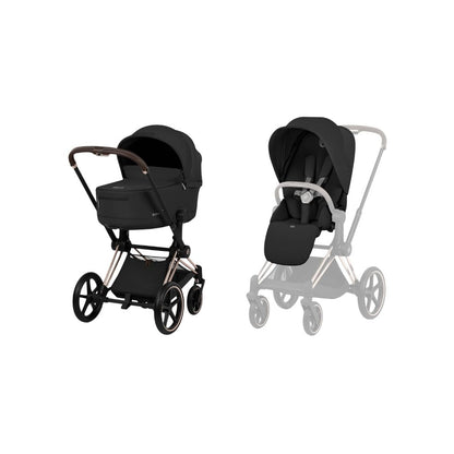 Cybex Kinderwagen Priam Sepia Black met Frame Rose Gold