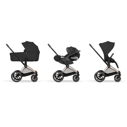 Cybex Kinderwagen Priam Sepia Black met Frame Rose Gold