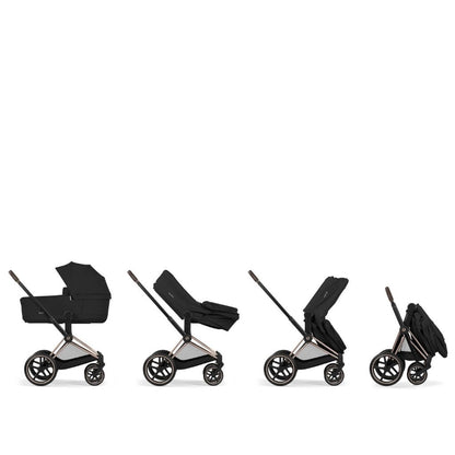 Cybex Kinderwagen Priam Sepia Black met Frame Rose Gold