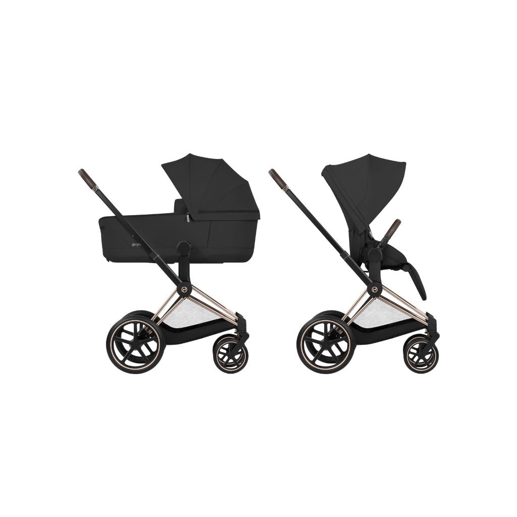 Cybex Kinderwagen Priam Sepia Black met Frame Rose Gold
