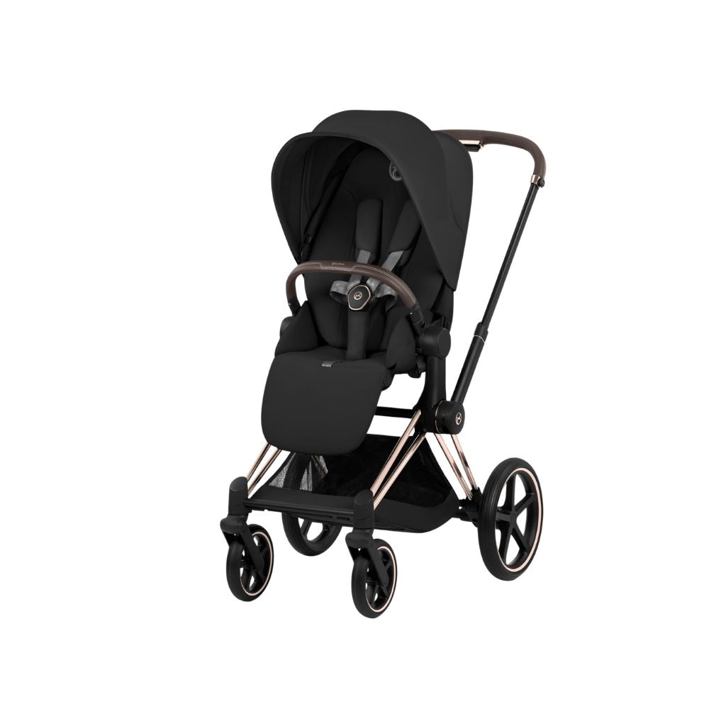 Cybex Kinderwagen Priam Sepia Black met Frame Rose Gold