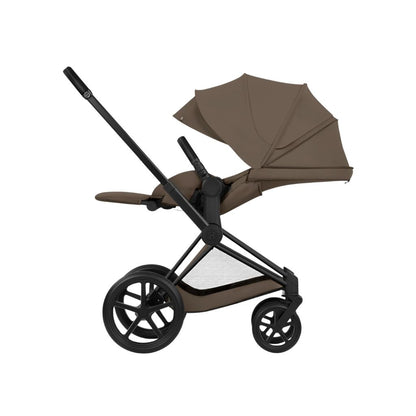 Cybex 2 en 1 Poussette Priam Coconut Brown + Nacelle Coconut Brown (Châssis Matt Black) 