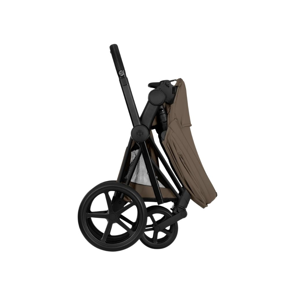 Cybex 2 en 1 Poussette Priam Coconut Brown + Nacelle Coconut Brown (Châssis Matt Black) 
