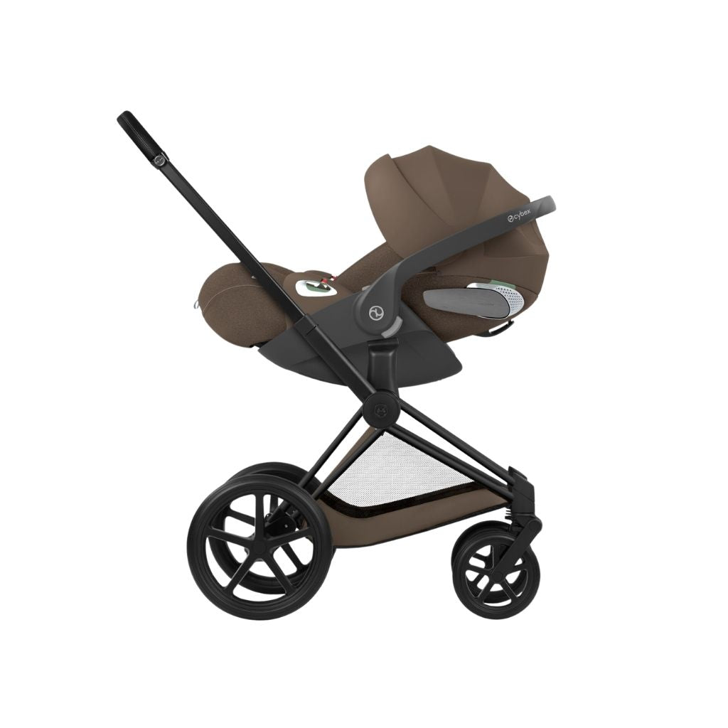 Cybex 2 en 1 Poussette Priam Coconut Brown + Nacelle Coconut Brown (Châssis Matt Black) 