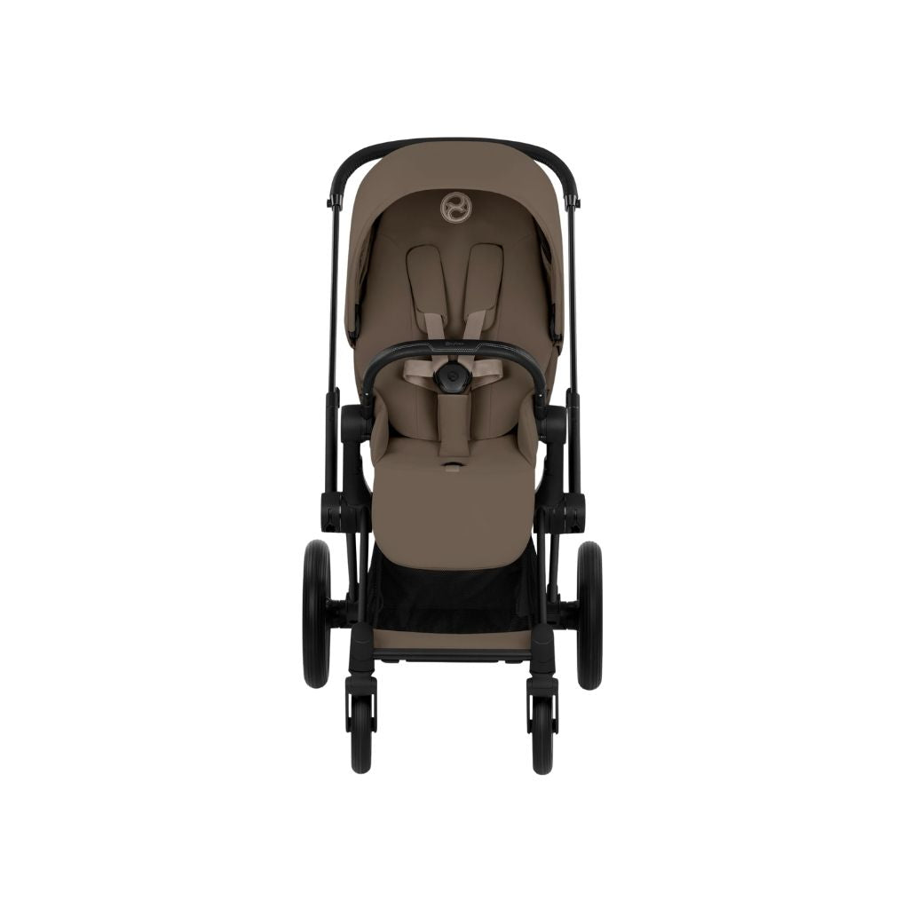 Cybex 2 en 1 Poussette Priam Coconut Brown + Nacelle Coconut Brown (Châssis Matt Black) 