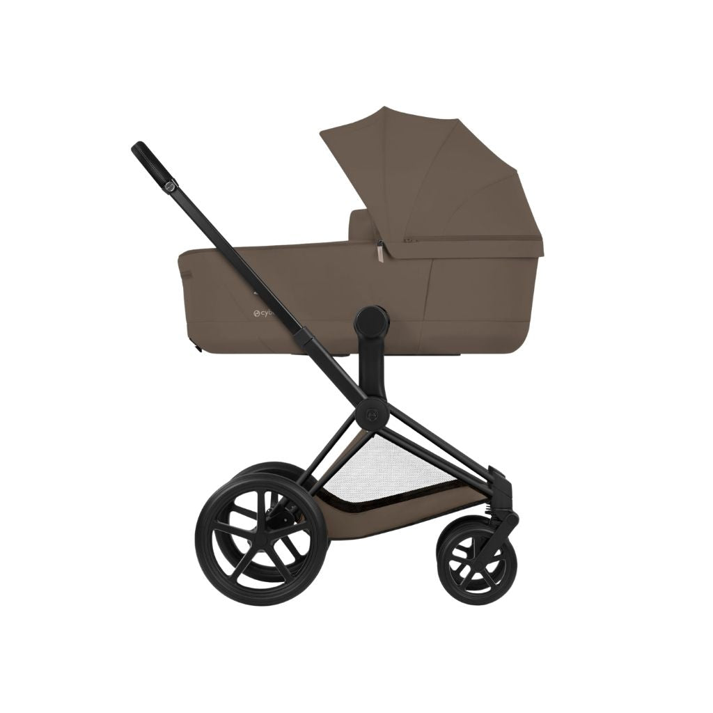 Cybex 2 en 1 Poussette Priam Coconut Brown + Nacelle Coconut Brown (Châssis Matt Black) 