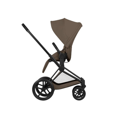 Cybex 2 en 1 Poussette Priam Coconut Brown + Nacelle Coconut Brown (Châssis Matt Black) 