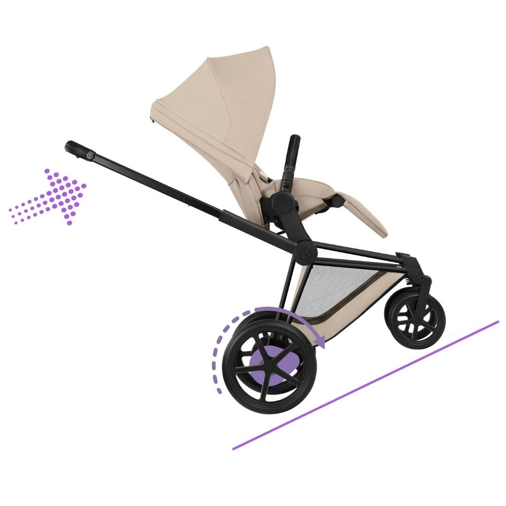 Cybex Poussette e-PRIAM Cosy Beige Cadre Matt Black