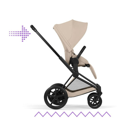 Cybex Poussette e-PRIAM Cosy Beige Cadre Matt Black