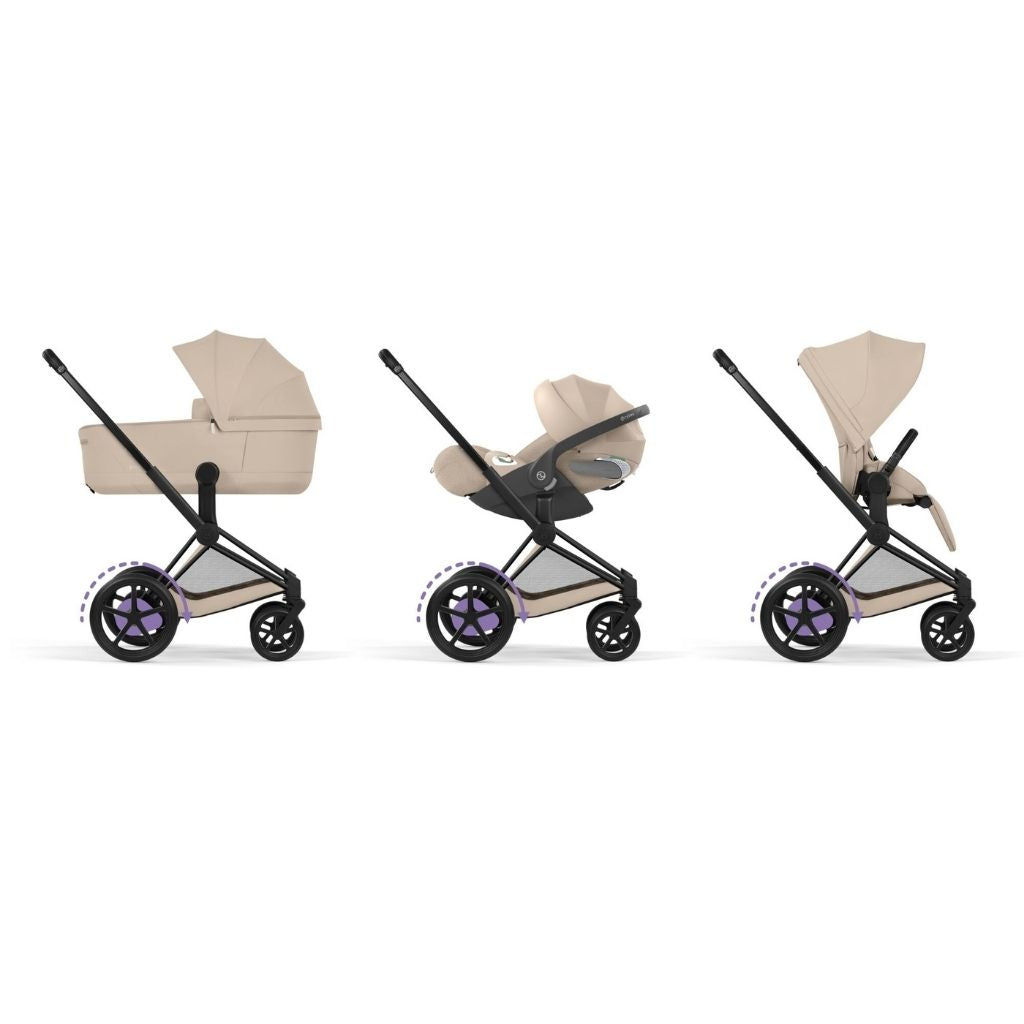 Cybex Poussette e-PRIAM Cosy Beige Cadre Matt Black
