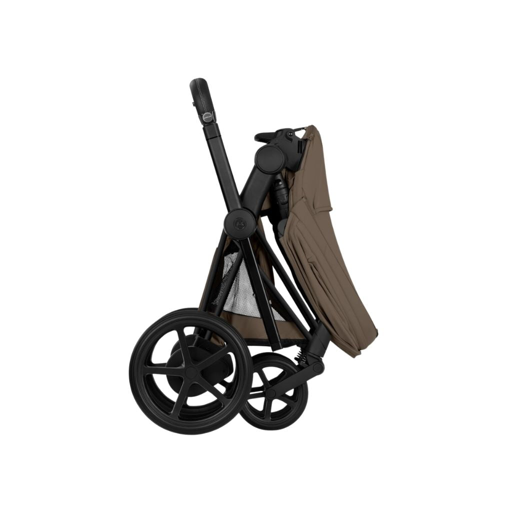 Cybex 2-in-1 Kinderwagen e-PRIAM Coconut Brown + Draagmand Coconut Brown (Onderstel Matt Balck)