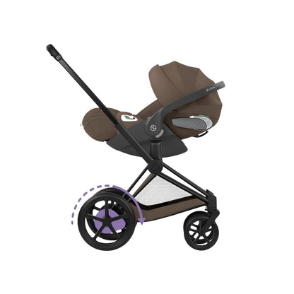 Cybex 2-in-1 Kinderwagen e-PRIAM Coconut Brown + Draagmand Coconut Brown (Onderstel Matt Balck)