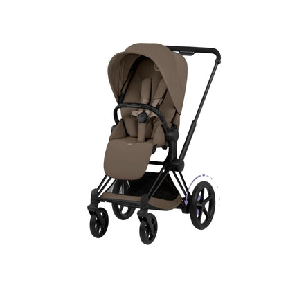 Cybex 2-in-1 Kinderwagen e-PRIAM Coconut Brown + Draagmand Coconut Brown (Onderstel Matt Balck)