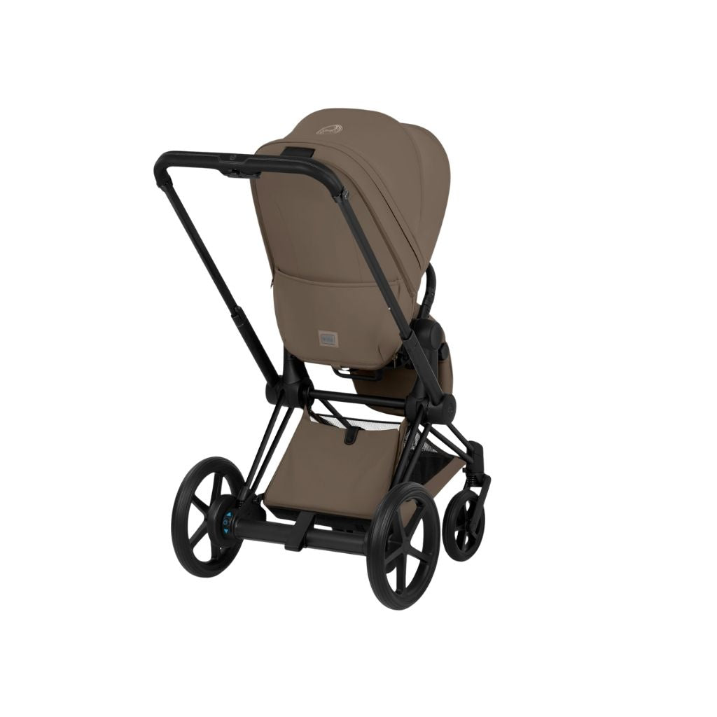 Cybex 2-in-1 Kinderwagen e-PRIAM Coconut Brown + Draagmand Coconut Brown (Onderstel Matt Balck)