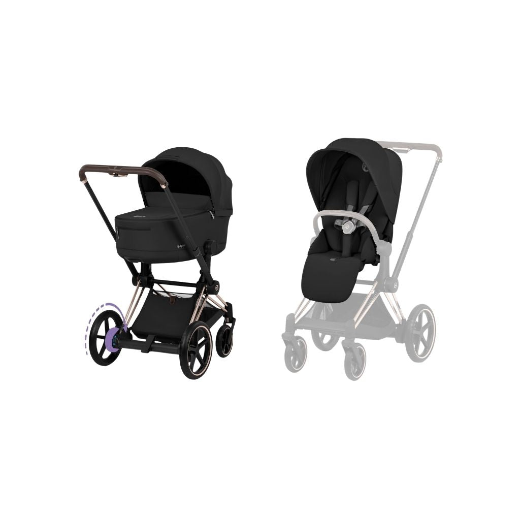 Cybex Poussette e-PRIAM Sepia Black Cadre Rose Gold