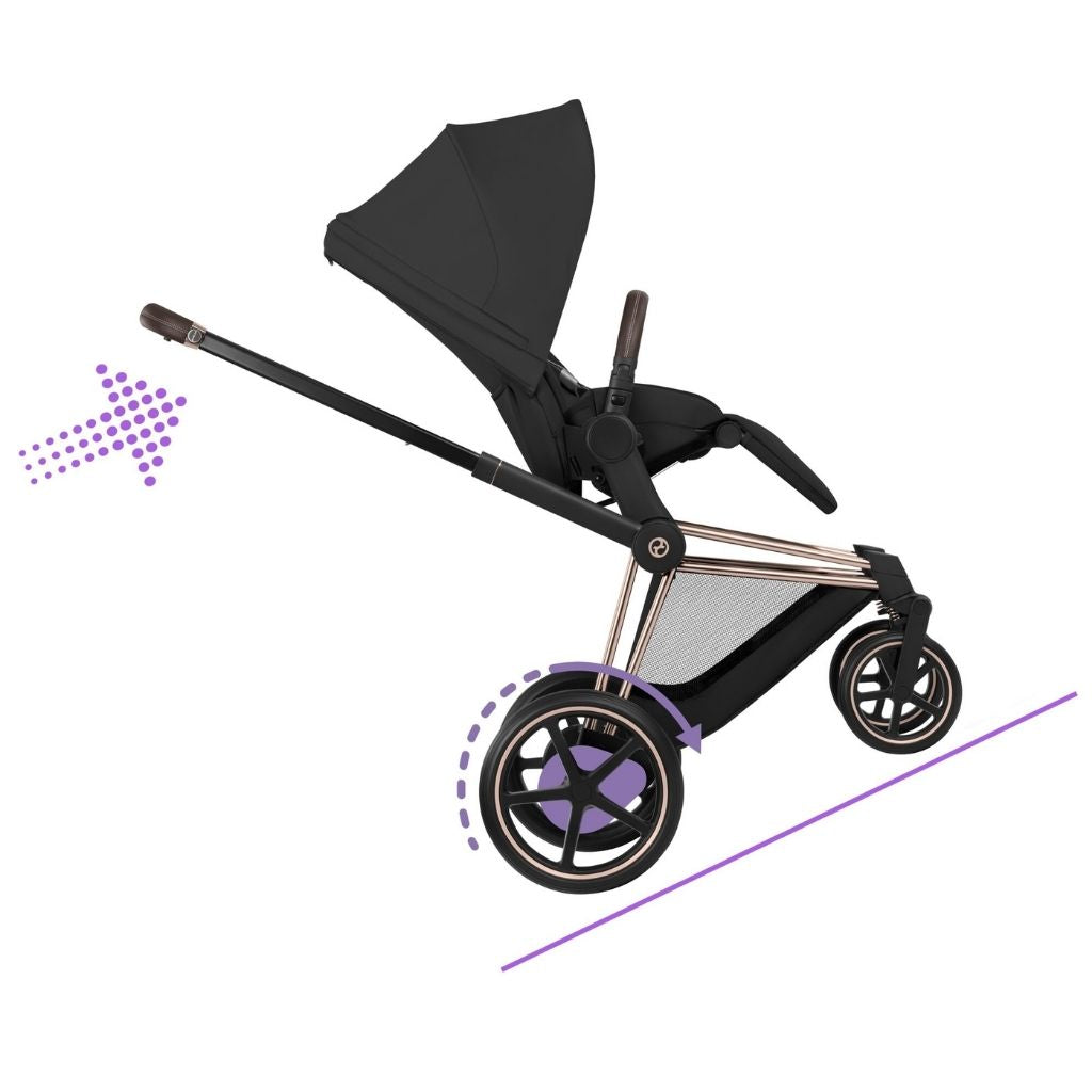 Cybex Poussette e-PRIAM Sepia Black Cadre Rose Gold