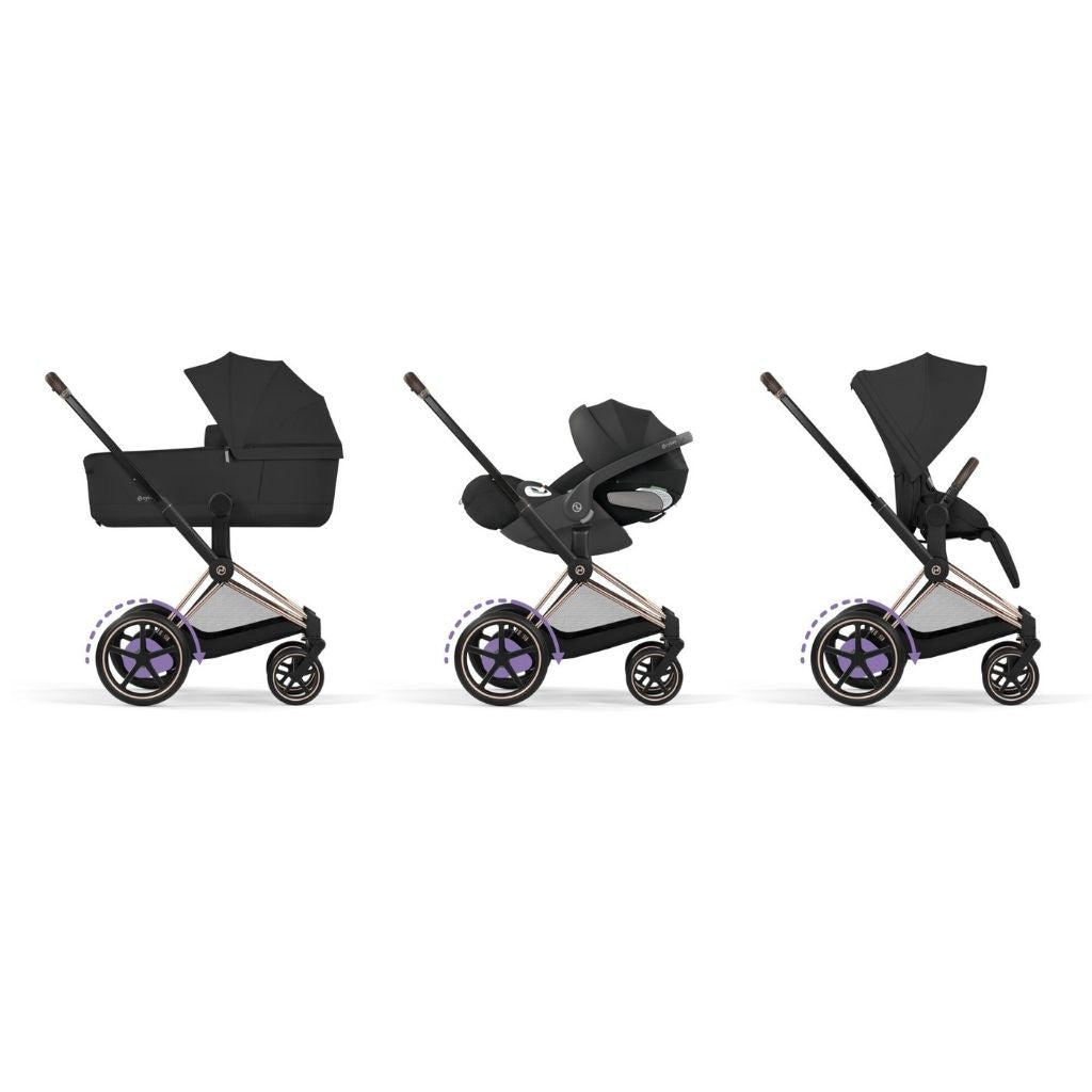 Cybex Poussette e-PRIAM Sepia Black Cadre Rose Gold