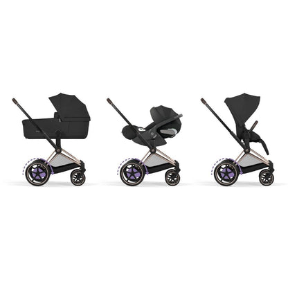 Cybex Poussette e-PRIAM Sepia Black Cadre Rose Gold