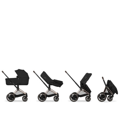 Cybex Poussette e-PRIAM Sepia Black Cadre Rose Gold
