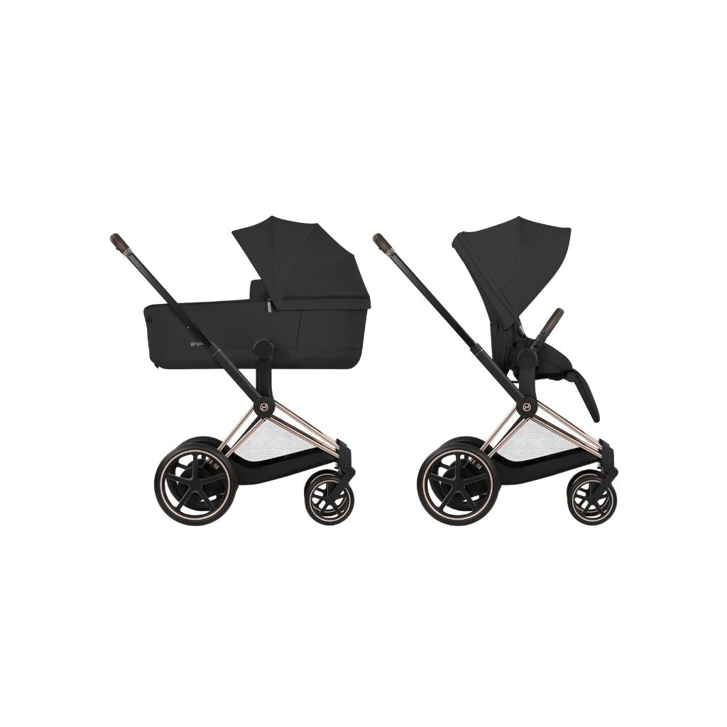 Cybex Poussette e-PRIAM Sepia Black Cadre Rose Gold
