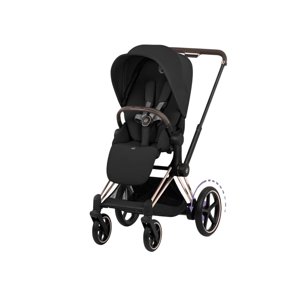 Cybex Poussette e-PRIAM Sepia Black Cadre Rose Gold
