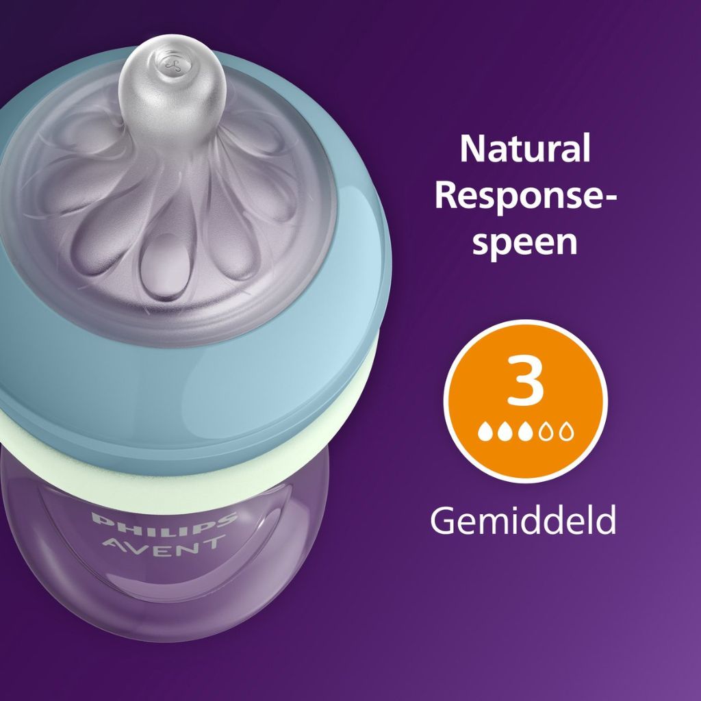 AVENT Biberon Natural 3.0 Nighttime Transparent 260 ml