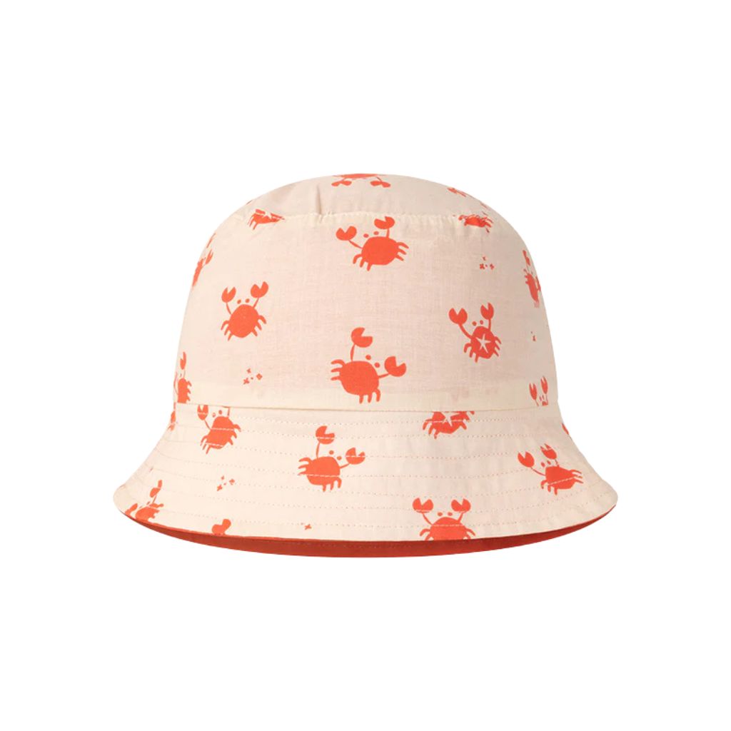 SwimEssentials Chapeau de plage Oh Crab Rouge Blanc