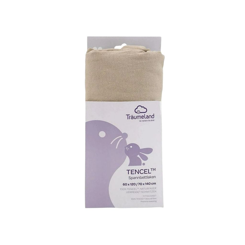 Träumeland Drap-Housse Tencel™ Taupe Lg 60 / 70 x L 120 / 140 cm 