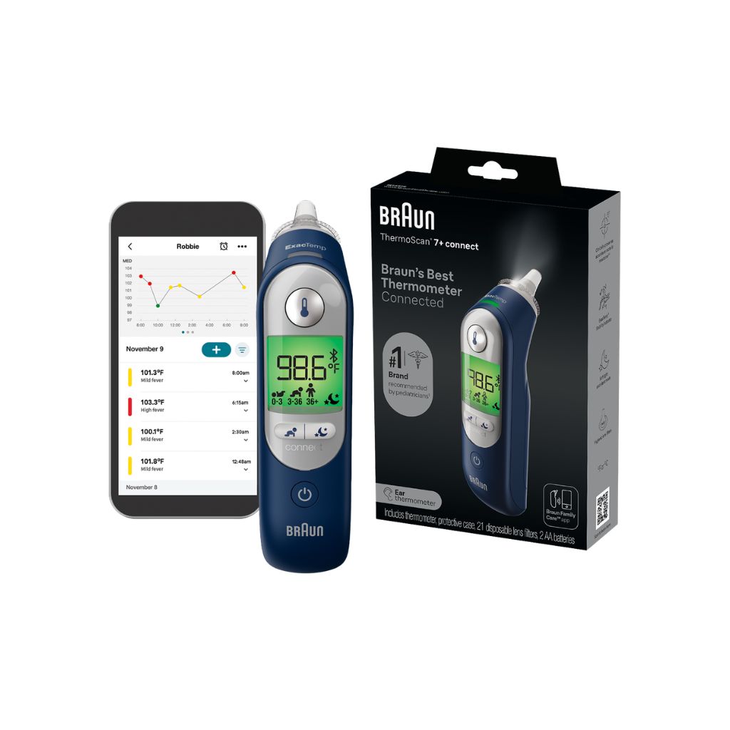 Braun Oorthermometer ThermoScan 7+ Connect Blauw