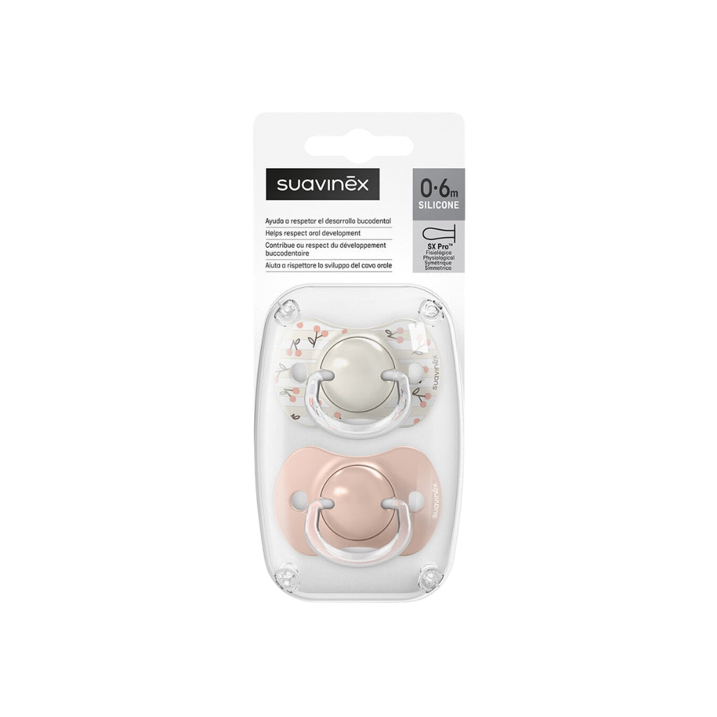 Suavinex Fysiologische fopspeen SX Pro 0-6m Birdies Silicoon Roze - 2 stuks