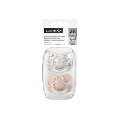 Suavinex Fysiologische fopspeen SX Pro 0-6m Birdies Silicoon Roze - 2 stuks