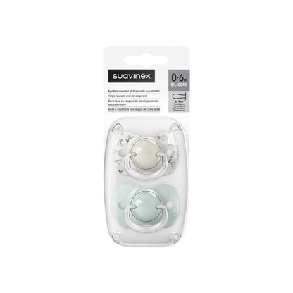 Suavinex Fysiologische Fopspeen SX Pro 0-6m Birdies Silicoon Groen - 2 stuks