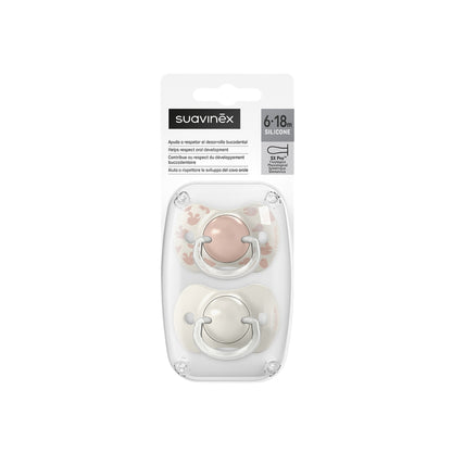 Suavinex Sucette Physiologique SX Pro 6-18 Mois Birdies En Silicone Rose - 2 pièces
